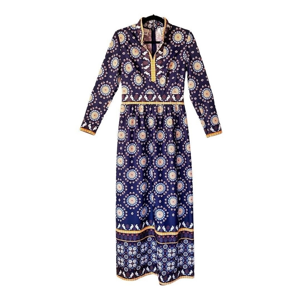 Vintage 60’s I.Magnin Hippie Festival Bulgarian Sound of Music Maxi Dress￼ Sz S